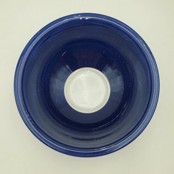Pyrex Dark Blue 325 Clear Glass Bottom Mixing Nesting Serving 2.5 Quart Bowl - Picture 7 of 10